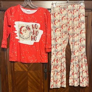 Girl’s Santa Shirt and Pant Set